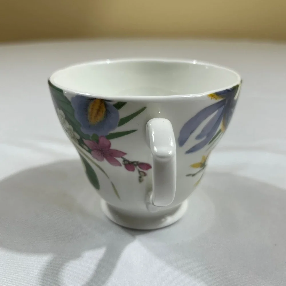 Sadler Tea Cup Saucer Set Multicolor Floral Wellington Bone China